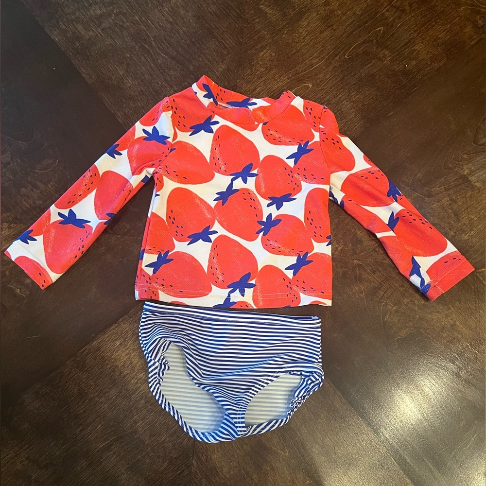 Carters 2pc Girls Bathing Suit - Strawberry Design